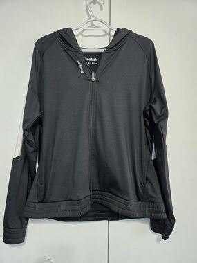 Reebok Black Zip Hoodie Jacket Women's XL Athletic Activewear